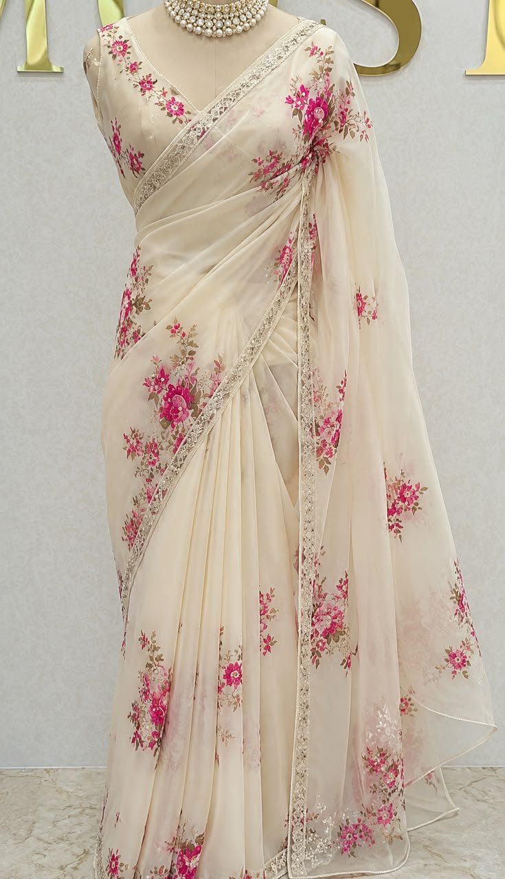 Digital Floral Print Saree c16c