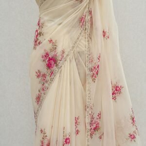 Digital floral print saree c16