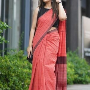 Dollar checks cotton saree c19