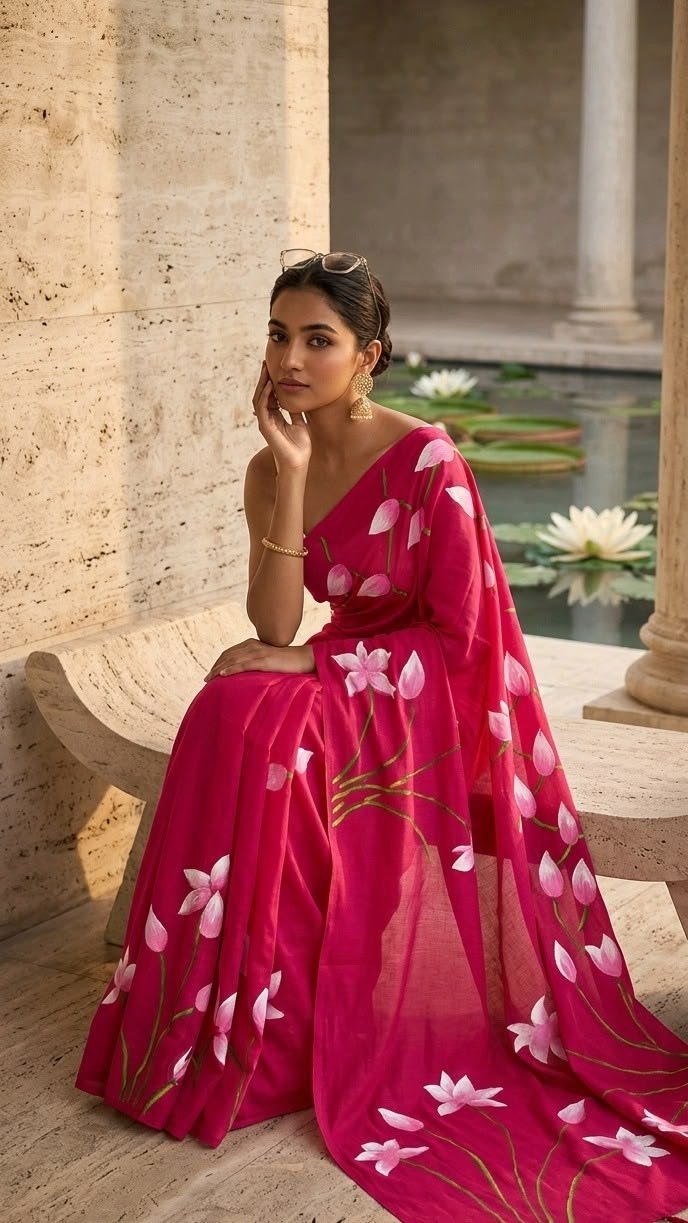 Lotus Design Saree c2c