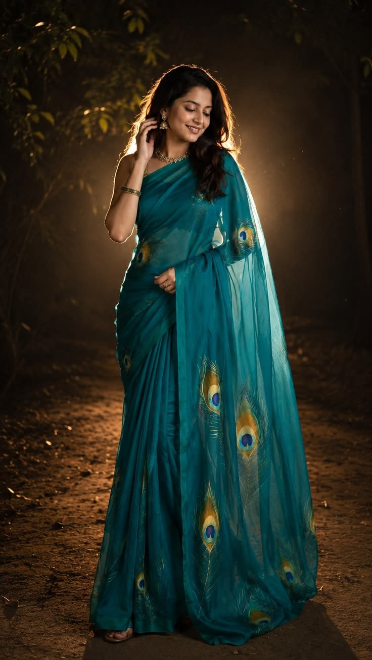 Peacock design saree c3